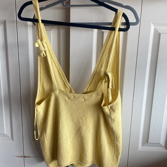 Free People Beach NWT Deep Vneck Tie Strap Back Cotton Blend Knit Coverup Top - Picture 7 of 11